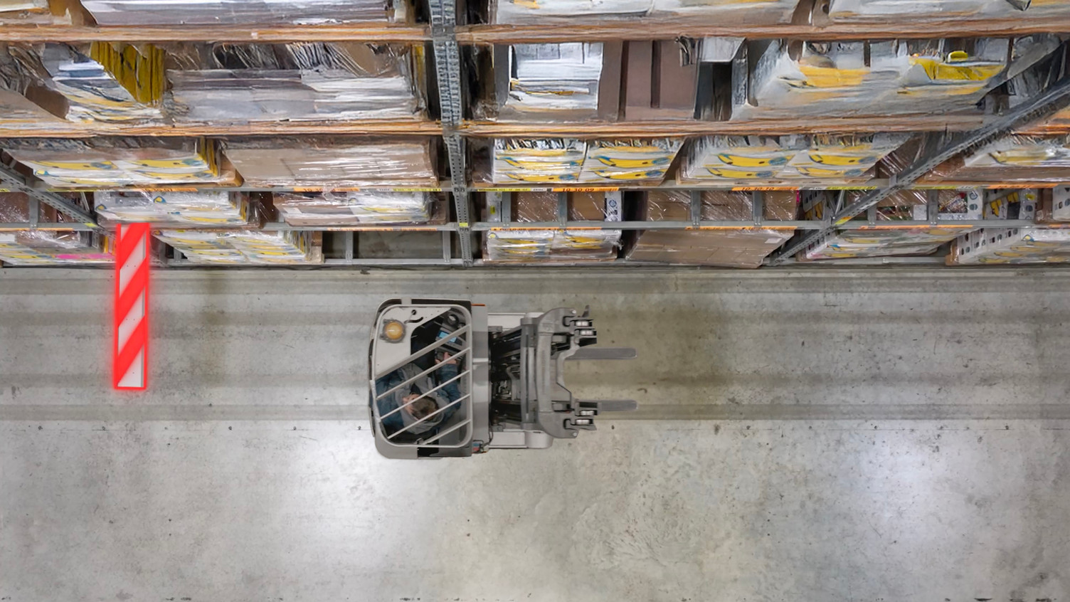 Detecting obstacle in shelves while forklift reserve